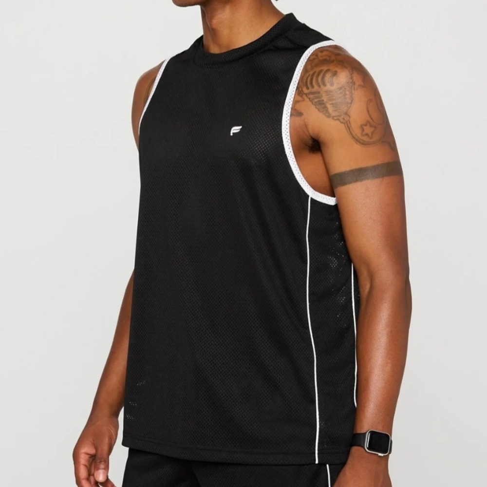 The Essential Rec Mesh Tank Black Sleeveless Men's Shirt